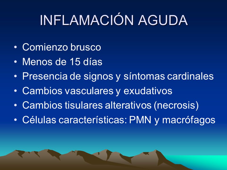 signos y sintomas de la inflamacion aguda